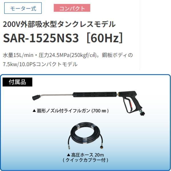 スーパー工業 モーター式 高圧洗浄機 200V外部吸水型タンクレスモデル 60Hz SAR-1525NS3-60｜giga-ep｜03