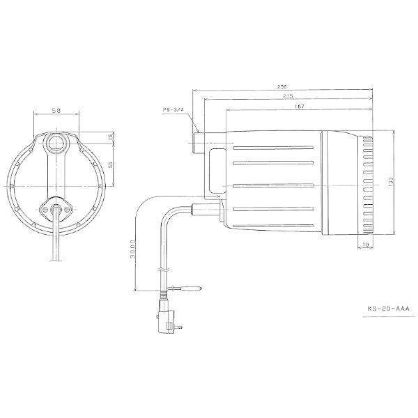 工進 清水用水中ポンプ ポンディ KS-20 KS20 20mm 50Hz 60Hz 兼用 共用｜giga-ep｜04