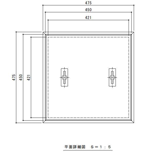 カネソウ フロアーハッチ MOAM-P-450-M 木下地用 張物用 屋内用