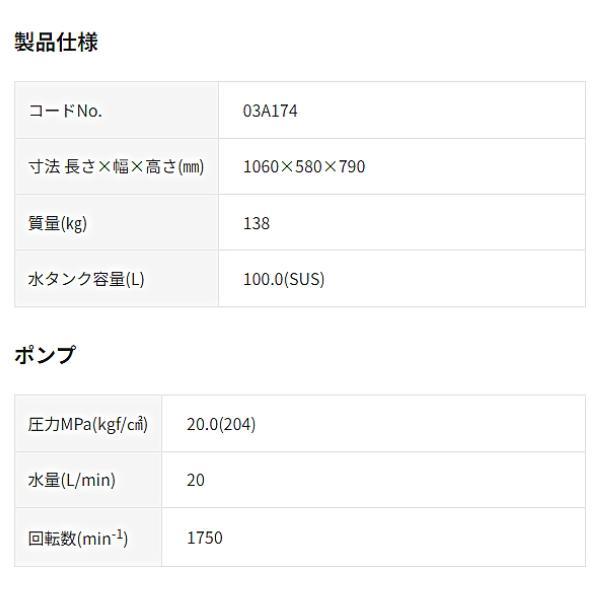 スーパー工業 モーター式高圧洗浄機 200v水タンク付 SAR-2020N3-60Hz｜giga-ep｜04