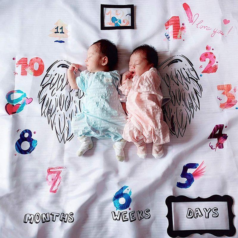 Omotya寝相アート マット 男の子 女の子 ベビーシーツ 赤ちゃん 月齢フォト
