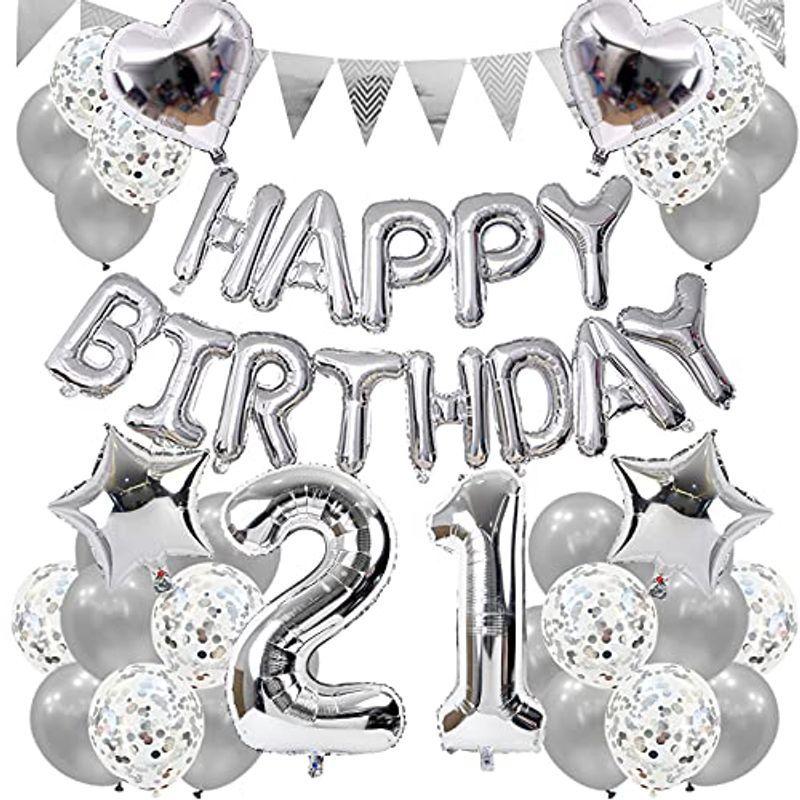 Lausatek 誕生日 バルーン 飾り付け 21歳 風船 セット バースデー Happy Birthday ガーランド 数字風船紙ふぶき入 Dream Factory Online 通販 Yahoo ショッピング