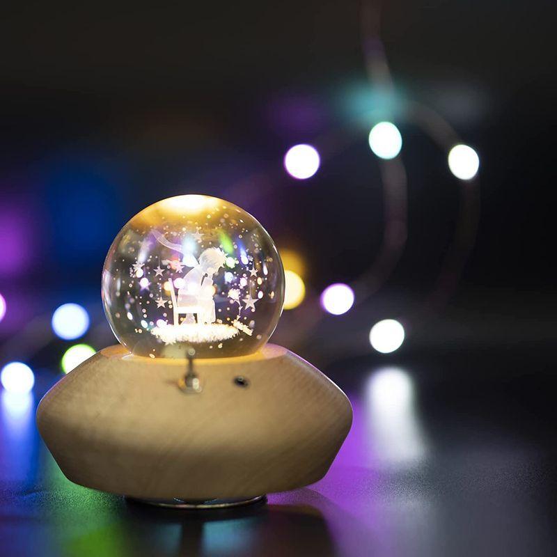 プレゼント人気 Yibaision オルゴール 星の王子さま クリスタル ボール 間接照明 LEDライト USB充電式 投影機能 インテリア｜giga-life｜03