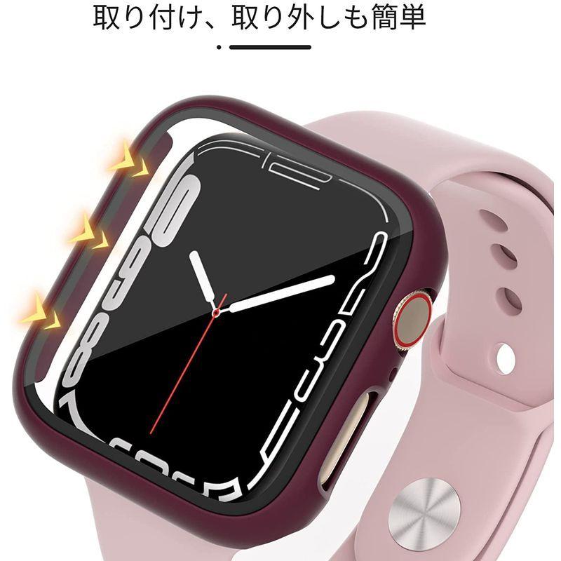 Wiki Valley 対応 Watch Series7用 ケース 45mm アップルウォッチ保護カバー 超薄型pc素材 強化ガラスフィルム保護カバー 3d全面保護ケース 傷防止 耐衝撃 全面保護 装着簡単 アップルウォッチシリーズ7 保護カバー 72 Off