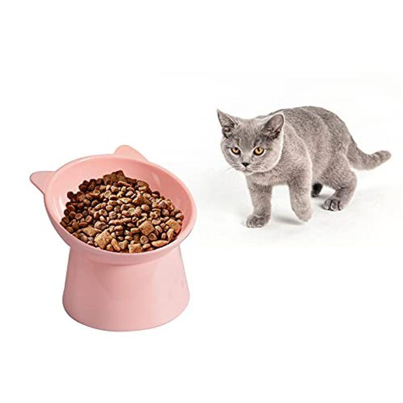 安い FuninCrea 猫えさ皿 猫 食器 ペットボウル 滑り止め 45度傾斜 水飲みボウル,あらゆるタイプの猫に適しています (ピンク)  皿、ボウル - www.we-job.com