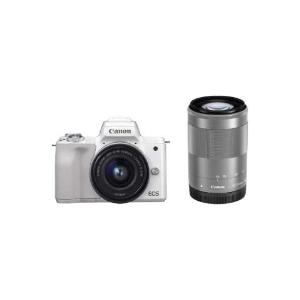 CANON（キャノン） EOS Kiss M ダブルズームキット [ホワイト] ミラーレス一眼カメラ）