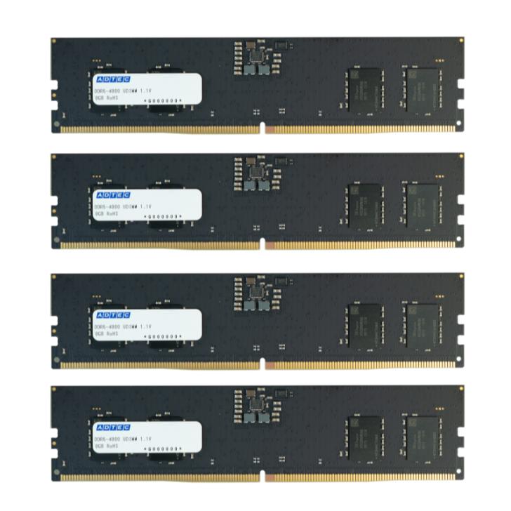 #12【動作確認済】ADTEC DDR4 8GB×5枚セット デスクトップ用 ADTEC（アドテック） デスクトップ用 増設メモリ PC5-4800 288pin