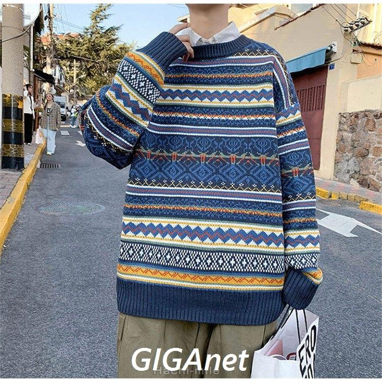 ニットセーター メンズ 長袖 春 秋 冬 レトロ 花柄 ゆったり カップル レディース イギリス風 紳士服 ストライプ Gig 0272cqmir Giganet 通販 Yahoo ショッピング