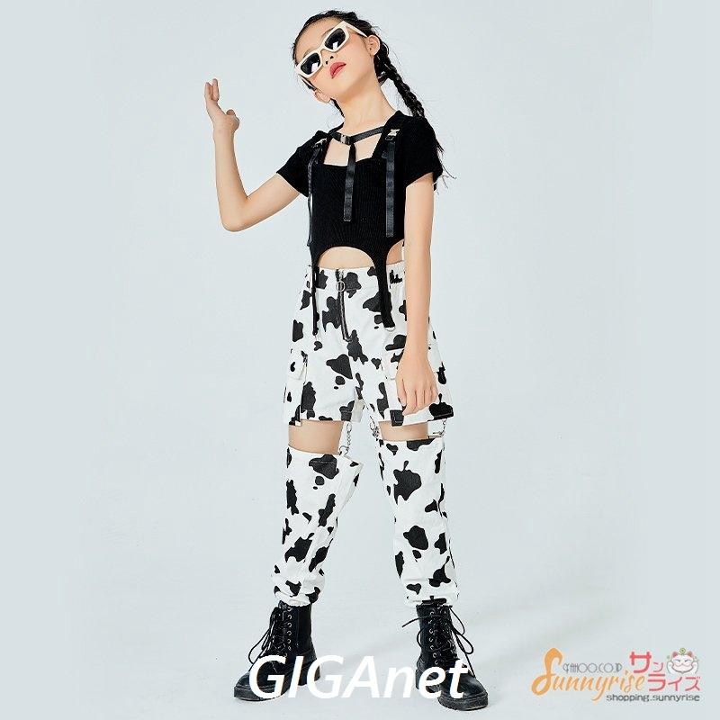 キッズ ダンス衣装 ガールズ ヒップホップ 半袖トップス ダルメシアン柄 白黒パンツ ジャズダンス チェック柄 チアガール 応援団 ステージ衣装 練習着 体操服 商品 パンツ 500円 Jdih Mubakab Go Id