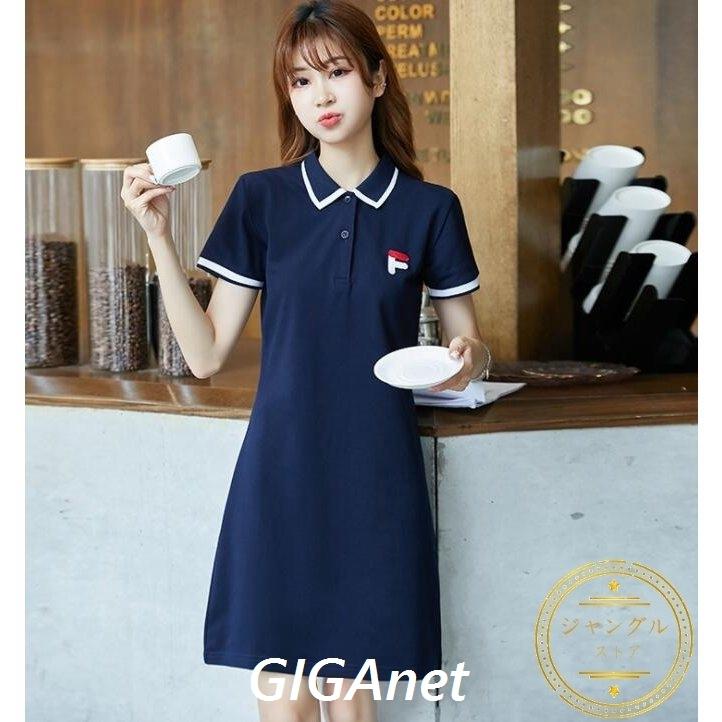 ポロシャツ ポロワンピース チュニック レディース 半袖 ゴルフスポーツ 吸汗速乾 膝丈 無地 カジュアル ロング丈 夏薄手 運動会 ママコーデ 通勤 普段着 仕事着