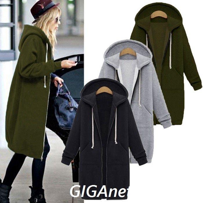 パーカー レディース ジップアップパーカー ロング丈 裏起毛 無地 秋冬 半額品