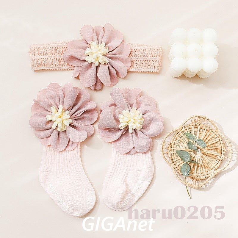新生児 出産祝い 女の子 可愛い 赤ちゃん セット ピンク ベビー 髪飾り 靴下 ソックス 春夏秋 撮影道具 綿 ヘアバンド 子供 結婚式 お宮参り テレビで話題