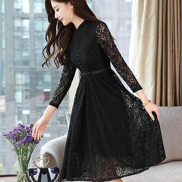 レディースワンピースパーティードレス安い可愛い結婚式ワンピースドレス花柄レースaラインウエストマークリボンパーティーレース Gigrx Aivxz013 Giganet 通販 Yahoo ショッピング