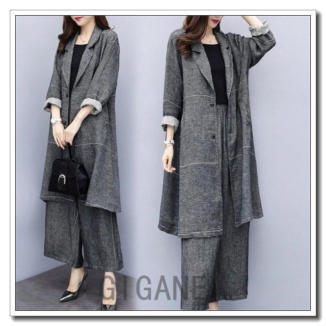 セットアップレディース秋冬ワイドパンツ2点セット秋コーデゆったり体型カバーロングシャツパンツスーツフォーマルセレモニー秋服40代50代 Gigrx Gyarc0 Giganet 通販 Yahoo ショッピング