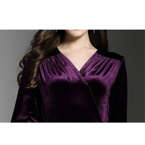 パーティードレスワンピース大きいサイズ結婚式お呼ばれ演奏会ベルベット長袖vネックベルト不規則ロング丈着痩せフォーマル30代40代 Gigrx Mdfca193 Giganet 通販 Yahoo ショッピング