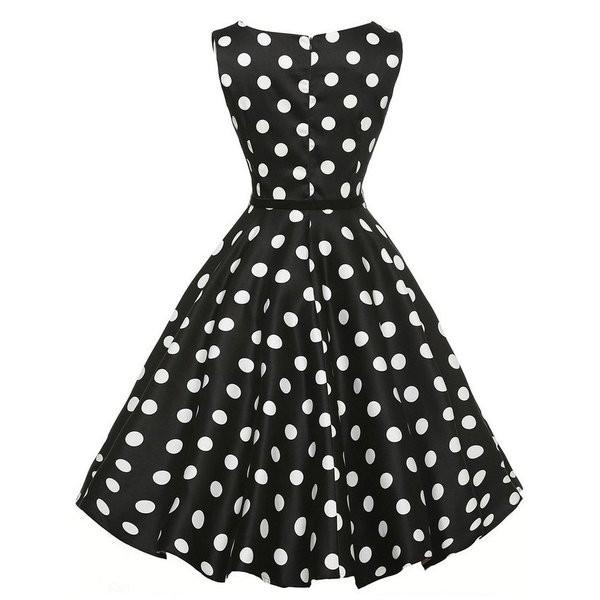 改良版ドット膝丈レトロセレブワンピーストレンド水玉ノースリーブヴィンテージ50年代コスチュームコスプレ衣装 Gigrx Mrvih198 Giganet 通販 Yahoo ショッピング