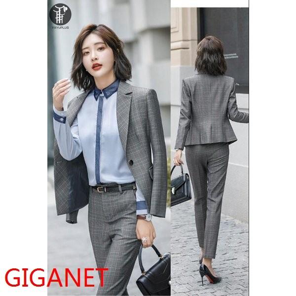 良質 パンツスーツパンツチェック柄スーツレディースビジネスオフィスolフォーマル母親女性マザースーツ代30代40代 パンツスーツ サイズ Xl Www Doebem Org Br