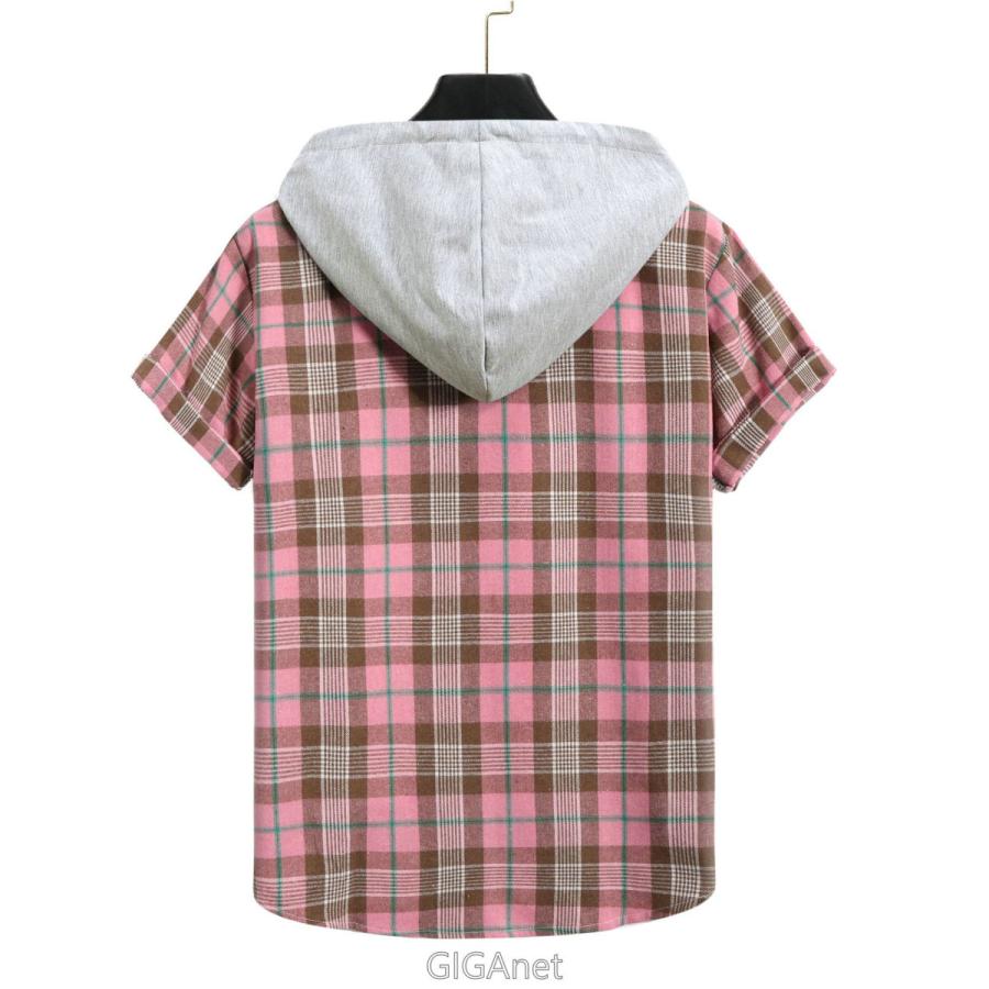 パーカーメンズ半袖パーカーチェックパーカーおしゃれフード付きシャツ半袖チェック柄夏服新作 Rexgixk Zmfkt803 Giganet 通販 Yahoo ショッピング