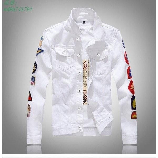 デニムジャケットメンズホワイトデニムアウター新作個性的ジージャン人気ホワイトgジャン白ブランド長袖大きいサイズ Xkrx Cbusd026 Giganet 通販 Yahoo ショッピング