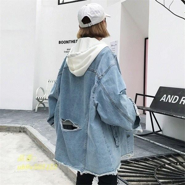 人気ブランドを 韓国原宿系ファッション衣装ダメージ加工派手カワダンスレディースジージャン Gジャン デニム サイズ 色 Mブルー Oroagri Eu