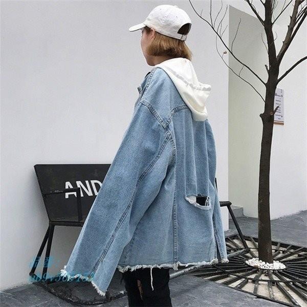 人気ブランドを 韓国原宿系ファッション衣装ダメージ加工派手カワダンスレディースジージャン Gジャン デニム サイズ 色 Mブルー Oroagri Eu