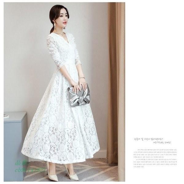 誠実 ロングワンピースパーティードレス結婚式総レースワンピース30代上品vネック披露宴お呼ばれレディース二次会ワンピース40代マキシ丈きれいめ ワンピース カラー ブルー Vesismin Com