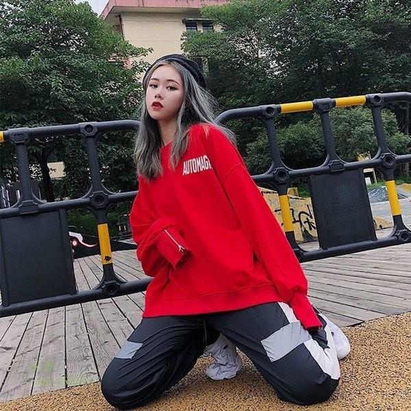 トレーナーバックプリント韓国原宿レディース白ストリートスウェットサブカルpopオルチャンゆったりダンス赤k衣装 Xkrx Tduhv538 Giganet 通販 Yahoo ショッピング