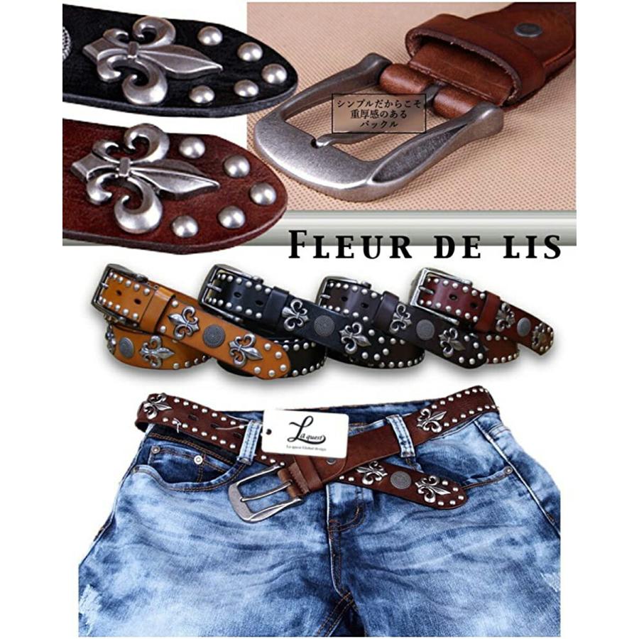 メンズ 牛革 レザー ベルトスタッズ ベルト アンティーク コンチョ