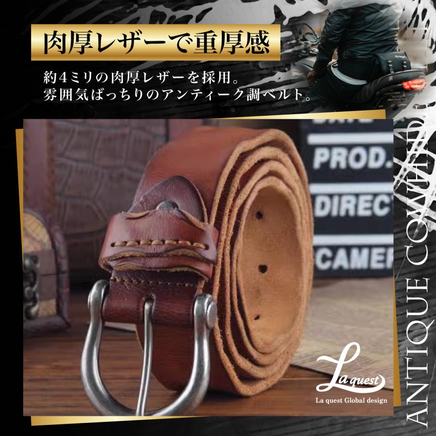 アメカジ アンティーク ベルト メンズ 牛革 レザー ヴィンテージ加工