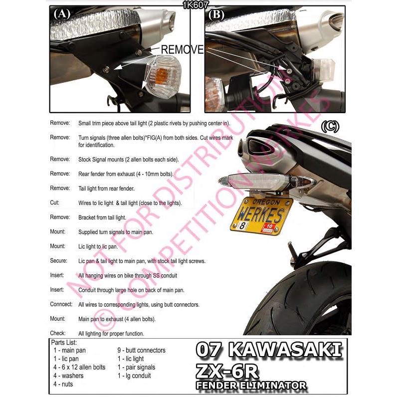 即納】Competition Werkes ZX-6R 2007-2008 フェンダーレスキット