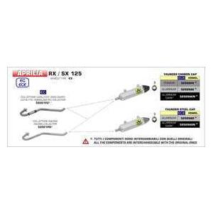 Arrow Aprilia RX125 2018-2020 フルエキ Thunder アルミダーク/ステンエンド 52509AON+52001PD