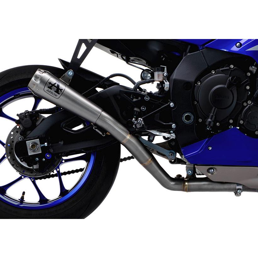YZF-R1フルチタンリンクパイプとARROWスリップオン