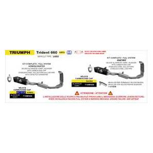 Arrow Trident660 2021-2024 フルエキ Veloce アルミダーク 71508VAN