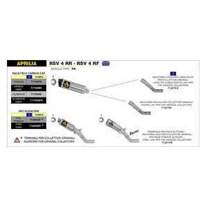 Arrow RSV4RR/RF 2015-2016 スリップオン GP2 スチールダーク Euro3 71520GPIの画像