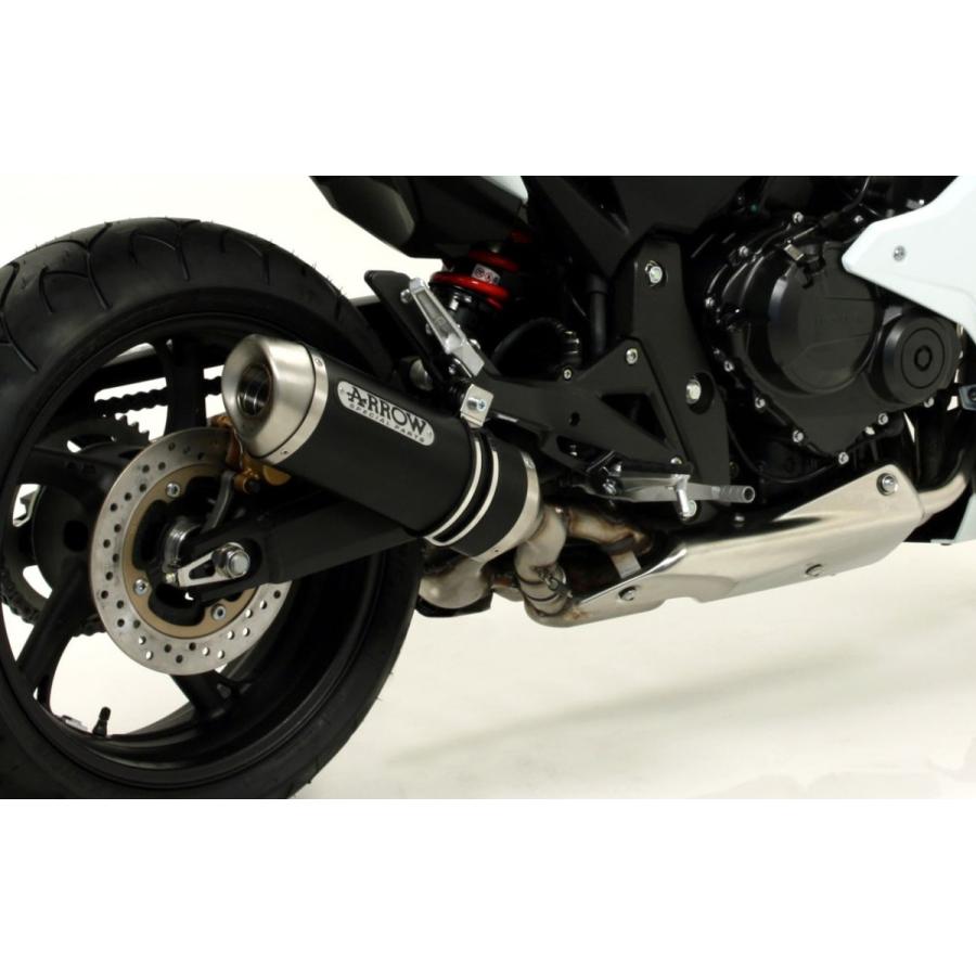 Arrow CB600F Hornet 2007-2013 スリップオン THUNDER 軽銀暗然たる/ステンエンド 71722AON マフラー-バイク-車、バイク、自転車