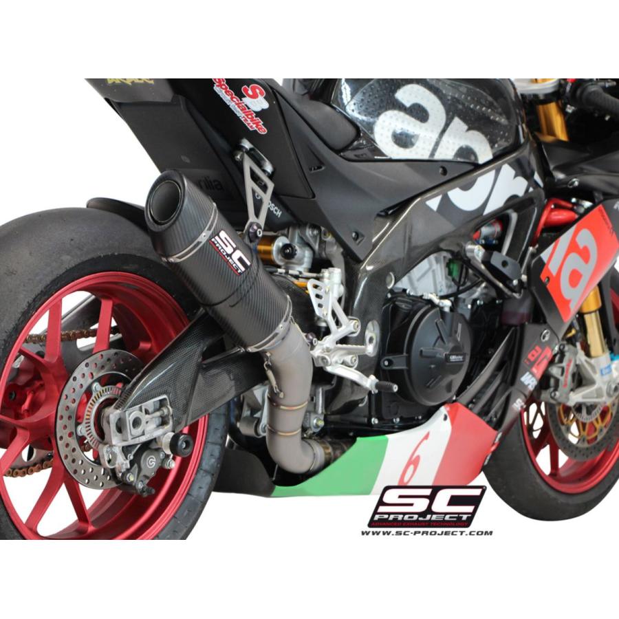 SCプロジェクト アプリリア RSV4 RR/RF 2015-2016 オーバル レーシング スリップオン サイレンサー & フルチタンリンクパイプ A15-40FTCの画像