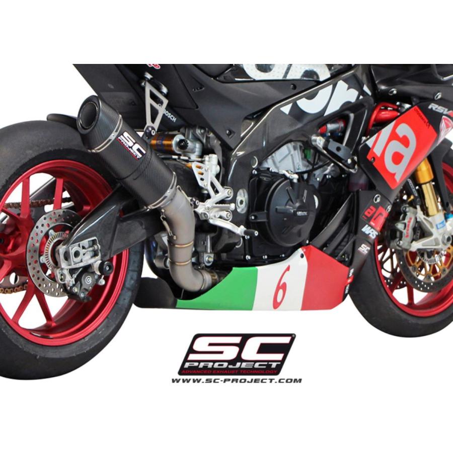 SCプロジェクト アプリリア RSV4 RR/RF 2015-2016 オーバル レーシング スリップオン サイレンサー & フルチタンリンクパイプ A15-40FTCの画像