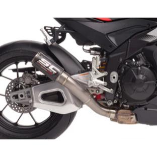 アプリリア TUONO V4 FACTORY 25-26 CR-T スリップオン ''ハイポジション''  & フルチタンリンクパイプ SCプロジェクト A27D-HT36Cの画像