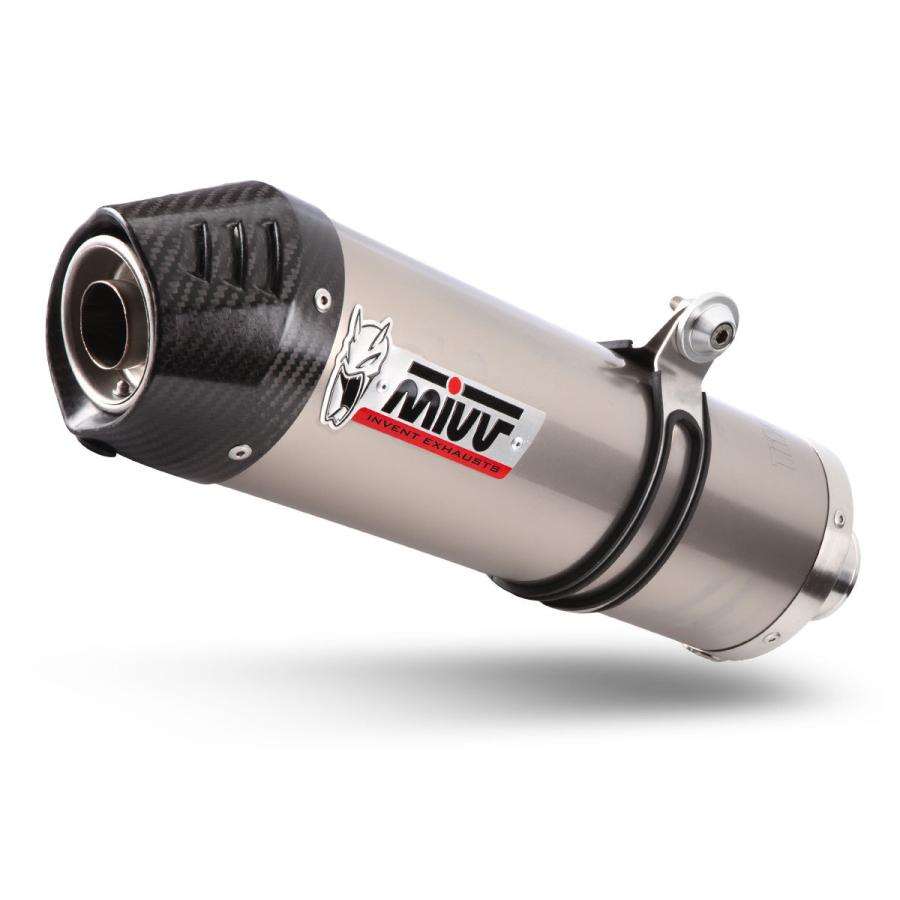 Mivv Exhaust BMW K1300R 09-16 スリップオン (触媒あり) チタン/カーボンエンドキャップ OVAL B.010.LNC-ACC.033.A1