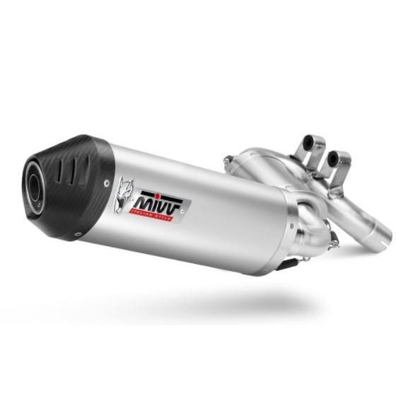 Mivv Exhaust F900XR 20-26 スリップオン OVAL チタン/カーボンキャップ付き B.037.LNC_2