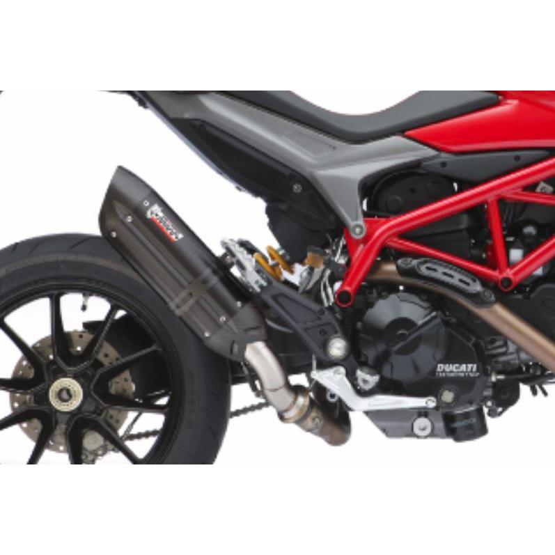 Mivv Exhaust Ducati Hyperstrada821 13-15 スリップオン (触媒なし) SUONO BLACK ブラックステンレス D.029.L9