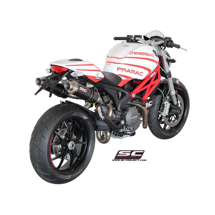 SCプロジェクト モンスター796 2009-2014 GPライン DUAL マフラー スリップオン カーボン D04-13C
