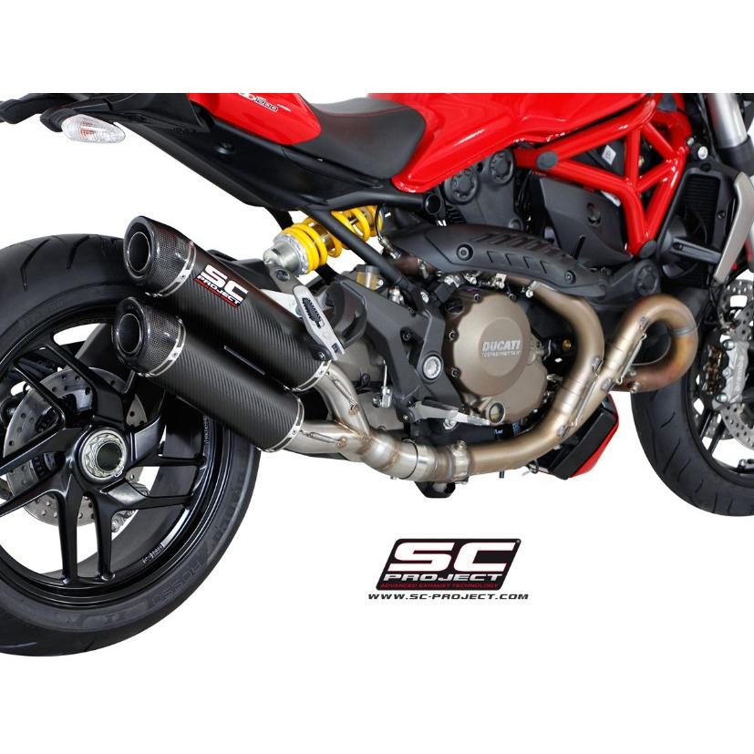 SC事業計画 Ducati 異類異形1200/S 2014-2016 GPテックツインマフラー スリップオン 炭素/炭素挙げ句のはて D12-D27C マフラー-バイク-車、バイク、自転車