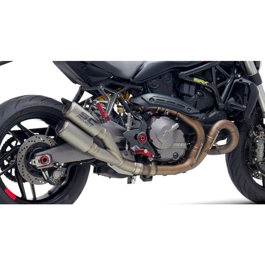 SCプロジェクト Ducati Monster 821 18-21 CR-T ツインスリップオンサイレンサー & Y1-2 フルチタンリンクパイプ カーボン D25A-DT36Cの画像