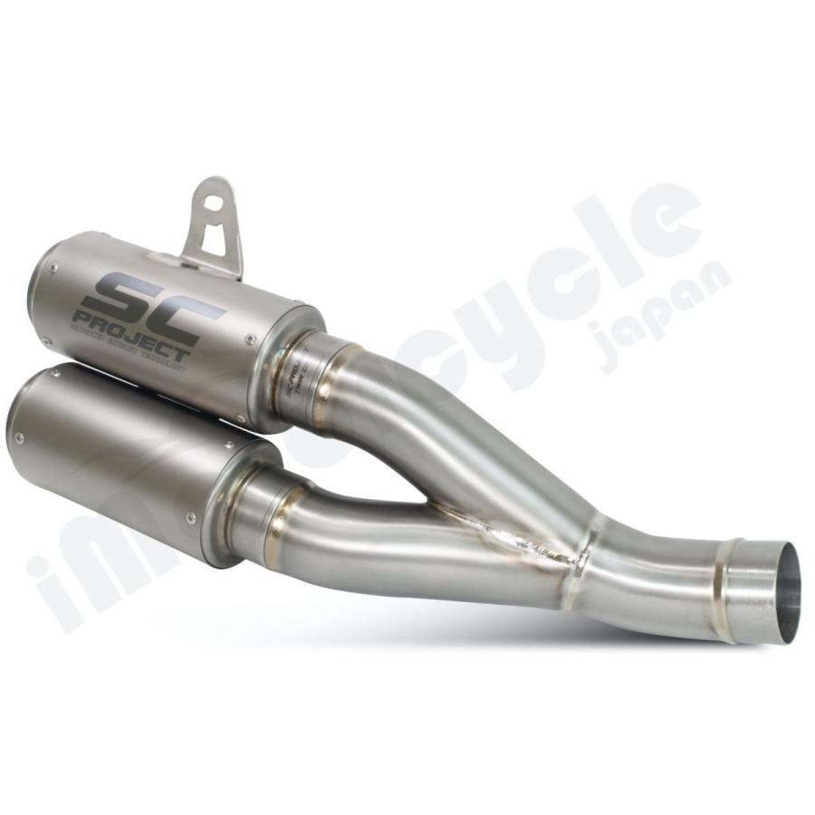 SCプロジェクト Ducati Monster 821 18-21 CR-T ツインスリップオンサイレンサー & Y1-2 フルチタンリンクパイプ カーボン D25A-DT36Cの画像