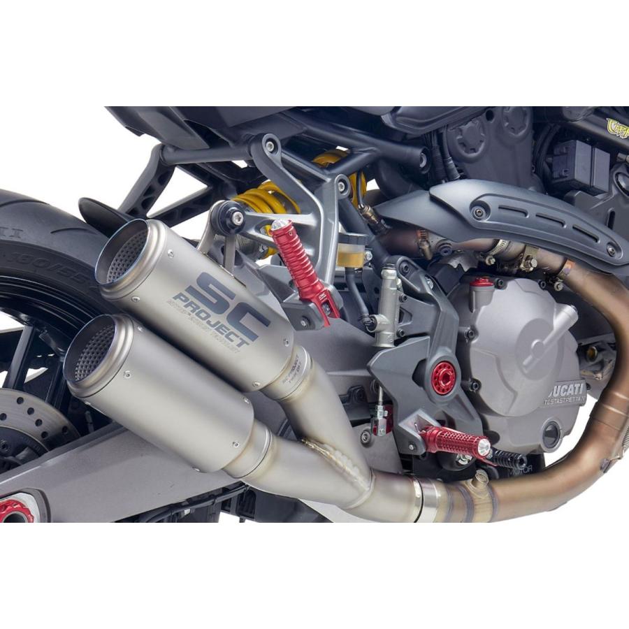 SCプロジェクト Ducati Monster 1200R 17-21 CR-Tツイン スリップオン \u0026 Y1-2 フルチタンリンクパイプ チタン D25B-DT36T