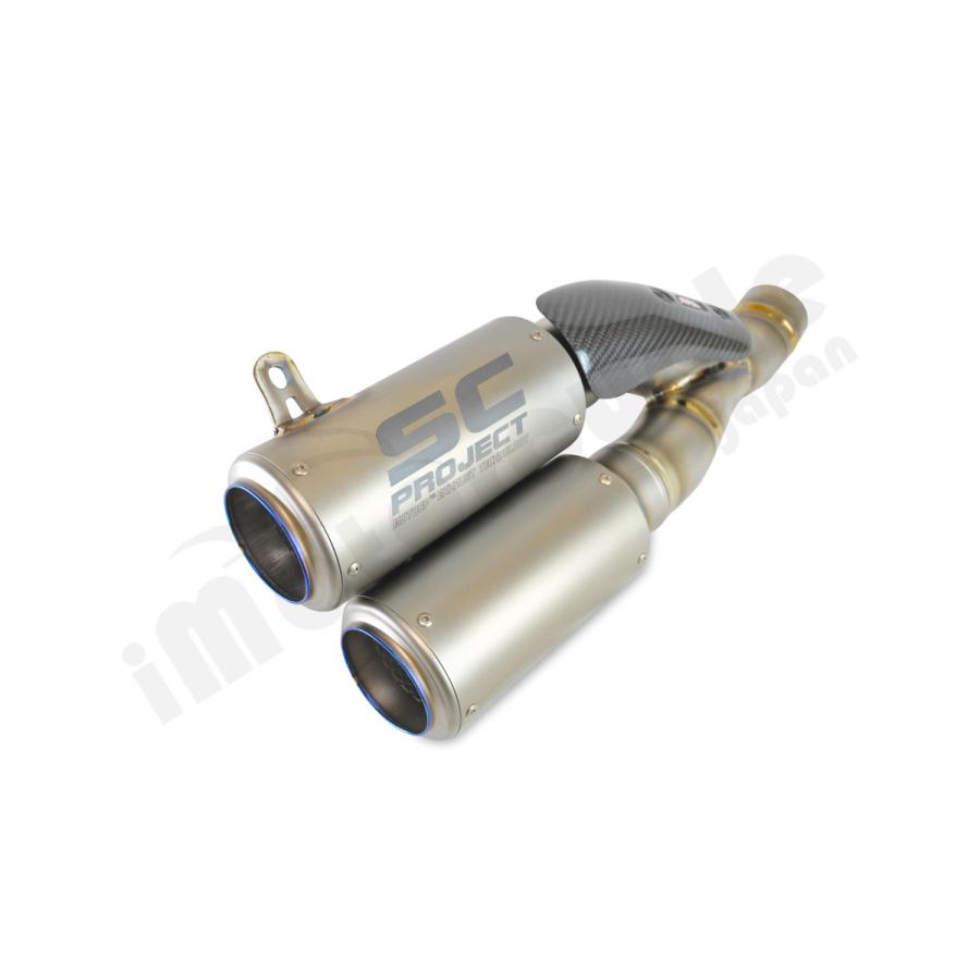 SCプロジェクト Ducati Monster 1200R 17-21 CR-Tツイン スリップオン \u0026 Y1-2 フルチタンリンクパイプ チタン D25B-DT36Tの画像