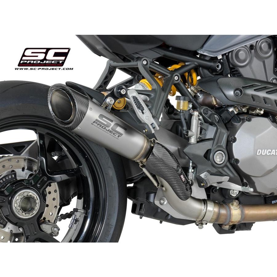 SCプロジェクト Ducati Monster 1200R 17-21 S1スリップオンサイレンサー \u0026 フルチタンリンクパイプ D25B-T41Tの画像
