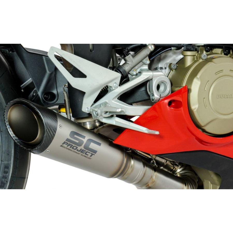 パニガーレV4 19-20 スリップオンサイレンサー \u0026 2-1 フルチタン キャタライザーキャンセルパイプ  SCプロジェクト S1 D26-LT41T　_4