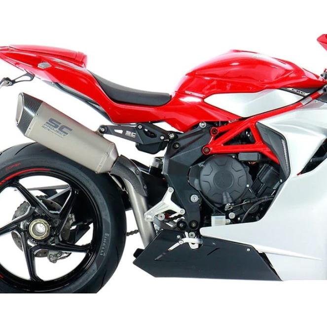 SCプロジェクト MVアグスタ F3 800 ロッソ 21-23 SC1-R スリップオン “ハイポジション” & フルチタン リンクパイプ M08A-HT91Tの画像